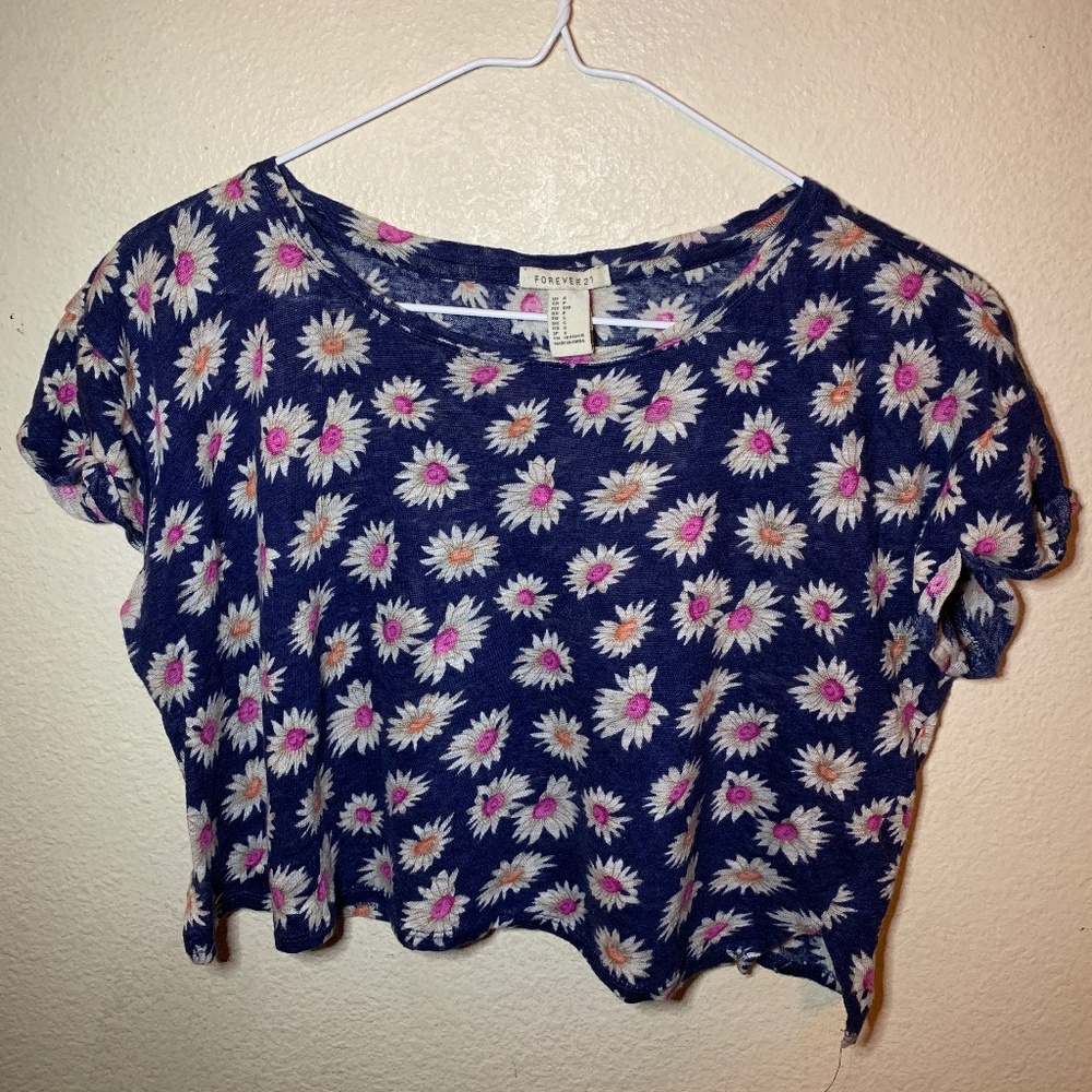 Forever 21 Flower Print Crop Top